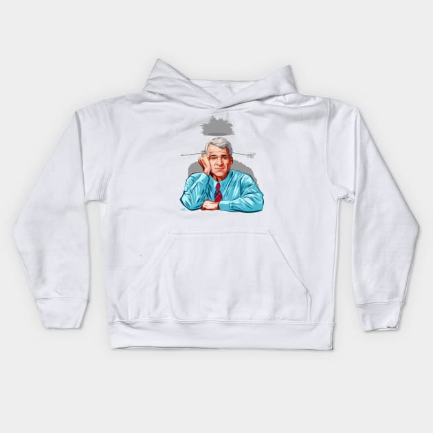 Steve Martin - An illustration by Paul Cemmick Kids Hoodie by PLAYDIGITAL2020